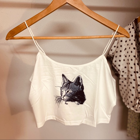 Vintage Tops - BLACK CAT tank 🖤🧡🖤